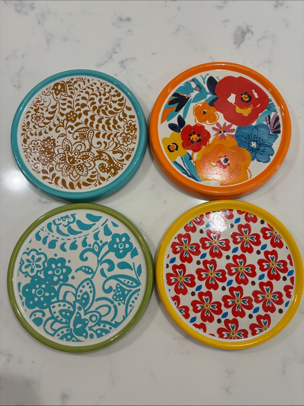 Pioneer Woman Floral Ceramic Coasters Set of 4